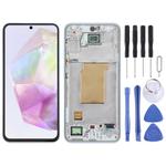 For Samsung Galaxy A35 SM-A356B OLED LCD Screen Digitizer Full Assembly with Frame (Baby Blue)