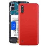 For Samsung Galaxy A01 SM-A015F Back Cover with Camera Lens Cover(Red)
