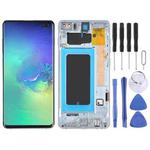 Original Super AMOLED LCD Screen for Samsung Galaxy S10+ Digitizer Full Assembly with Frame (Blue)