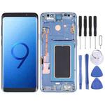 Original Super AMOLED LCD Screen for Galaxy S9 / G960F / DS / G960U / G960W / G9600 Digitizer Full Assembly with Frame (Blue)