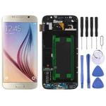 Original Super AMOLED LCD Screen For Samsung Galaxy S6 SM-G920F Digitizer Full Assembly with Frame (Gold)
