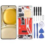 Original LCD Screen For Huawei P50 Digitizer Full Assembly with Frame(Silver)
