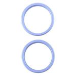 For iPhone 16 2pcs/set Rear Camera Glass Lens Metal Outside Protector Hoop Ring (Blue)