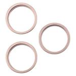 For iPhone 16 Pro 3pcs/set Rear Camera Glass Lens Metal Outside Protector Hoop Ring (Gold)