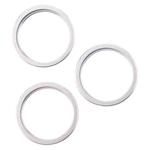 For iPhone 16 Pro 3pcs/set Rear Camera Glass Lens Metal Outside Protector Hoop Ring (Silver)