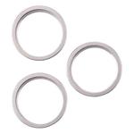 For iPhone 16 Pro 3pcs/set Rear Camera Glass Lens Metal Outside Protector Hoop Ring (Titanium Color)