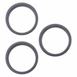 For iPhone 16 Pro Max 3pcs/set Rear Camera Glass Lens Metal Outside Protector Hoop Ring (Black)