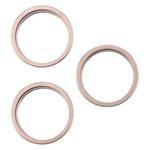 For iPhone 16 Pro Max 3pcs/set Rear Camera Glass Lens Metal Outside Protector Hoop Ring (Gold)