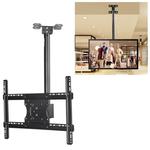 32-65 inch Universal Height & Angle Adjustable Single Screen TV Wall-mounted Ceiling Dual-use Bracket, Retractable Range: 0.5-2m