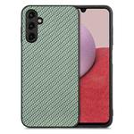 For Samsung Galaxy A14 5G Carbon Fiber Texture Leather Back Cover Phone Case(Green)