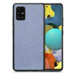 For Samsung Galaxy A51 5G Carbon Fiber Texture Leather Back Cover Phone Case(Blue)