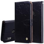 Business Style Oil Wax Texture Horizontal Flip Leather Case for Huawei Honor 8A (with Fingerprint Hole), with Holder & Card Slots & Wallet(Black)