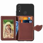 Leaf Buckle Litchi Texture Card Holder PU + TPU Case for Xiaomi Redmi Note 7, with Card Slot & Holder & Wallet & Photo Frame(Black)