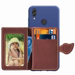 Leaf Buckle Litchi Texture Card Holder PU + TPU Case for Xiaomi Redmi Note 7, with Card Slot & Holder & Wallet & Photo Frame(Blue)