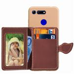 Leaf Buckle Litchi Texture Card Holder PU + TPU Case for Huawei Honor V20, with Card Slot & Holder & Wallet & Photo Frame