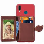 Leaf Buckle Lychee Texture Card Holder PU + TPU Case for Huawei Enjoy 9 Plus / Y9 2019, with Card Slot & Wallet & Holder & Photo Frame