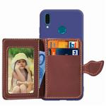 Leaf Buckle Lychee Texture Card Holder PU + TPU Case for Huawei Enjoy 9 Plus / Y9 2019, with Card Slot & Wallet & Holder & Photo Frame