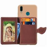 Leaf Buckle Lychee Texture Card Holder PU + TPU Case for Huawei Enjoy 9 Plus / Y9 2019, with Card Slot & Wallet & Holder & Photo Frame