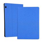 For Huawei T5 10.1 inch Cloth Horizontal Left And Right Open Bracket Solid Color Protective Shell TPU Bottom Shell(Blue)