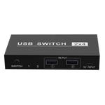 2x4 USB Switch 2 Port PCs Sharing 4 Devices for Printer Keyboard Mouse Monitor