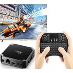 X96 Mini Android Smart TV Box Set Top Box, Android 7.1, Amlogic S905W Quad Core, 1GB+8GB, 2.4GHz WiFi, with LED Color Fly Air Mouse I8 Mini Keyboard, US Plug