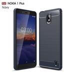 Brushed Texture Carbon Fiber TPU Case for Nokia 1 Plus(Navy Blue)