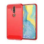 Brushed Texture Carbon Fiber TPU Case for Nokia 6.2 / X71(Red)
