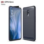 Brushed Texture Carbon Fiber TPU Case for OPPO Reno(Navy Blue)