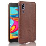 Crocodile Texture Shockproof PC + PU Case for Galaxy A2 Core(Brown)