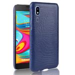 Crocodile Texture Shockproof PC + PU Case for Galaxy A2 Core(Blue)