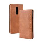 Magnetic Buckle Retro Crazy Horse Texture Horizontal Flip Leather Case for OnePlus 7 Pro, with Holder & Card Slots & Photo Frame(brown)