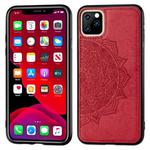 Embossed Mandala pattern PC + TPU + Fabric Phone Case for iPhone 11 Pro , with Lanyard & Magnetic(Red)