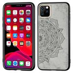 Embossed Mandala pattern PC + TPU + Fabric Phone Case for iPhone 11 Pro , with Lanyard & Magnetic(Gray)
