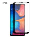 2 PCS ENKAY Hat-prince Full Glue 0.26mm 9H 2.5D Tempered Glass Film for Galaxy A20