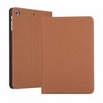 iPad Mini 1 / Mini 2 / Mini 3 Fabric Texture Horizontal Left and Right Open Solid Leather Case with Sleep Belt Bracket(Brown)