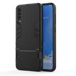 Shockproof PC + TPU Case for Samsung Galaxy A70, with Holder(Black)