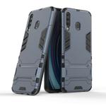 Shockproof PC + TPU Case for Galaxy M30, with Holder(Navy Blue)