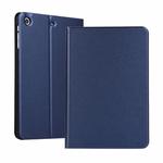 left and right solid color elastic leather case for iPad Mini 1 / Mini 2 / Mini 3  with stand with sleep function, TPU soft shell bottom case(Drak blue)