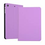 left and right solid color elastic leather case for iPad Mini 1 / Mini 2 / Mini 3  with stand with sleep function, TPU soft shell bottom case(Purple)