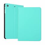 left and right solid color elastic leather case for iPad Mini 1 / Mini 2 / Mini 3  with stand with sleep function, TPU soft shell bottom case(Green)
