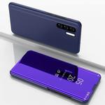 Electroplating Mirror Horizontal Flip Leather Case for Huawei P30 Pro, with Holder(Violet blue)