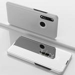 Electroplating Mirror Horizontal Flip Leather Case for Galaxy A60, with Holder(Silver)