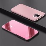 Electroplating Mirror Horizontal Flip Leather Case for Xiaomi Pocophone F1, with Holder(Rose gold)