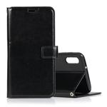 Crazy Horse Texture Horizontal Flip Leather Case with Holder & Card Slots & Wallet & Photo Frame for Galaxy M10(Black)