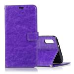 Crazy Horse Texture Horizontal Flip Leather Case with Holder & Card Slots & Wallet & Photo Frame for Galaxy M10(Purple)