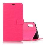 Crazy Horse Texture Horizontal Flip Leather Case with Holder & Card Slots & Wallet & Photo Frame for Galaxy M10(Magenta)