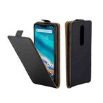 Business Style Vertical Flip TPU Leather Case with Card Slot for Nokia 7.1(Black)