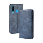 Magnetic Buckle Retro Crazy Horse Texture Horizontal Flip Leather Case for Huawei Honor 10i / 20i  , with Holder & Card Slots & Photo Frame(Blue)