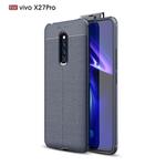 Litchi Texture TPU Shockproof Case for Vivo X27 Pro(Navy Blue)