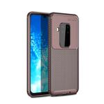 Beetle Series Carbon Fiber Texture Shockproof TPU Case for Motorola MOTO P40 Note(Brown)